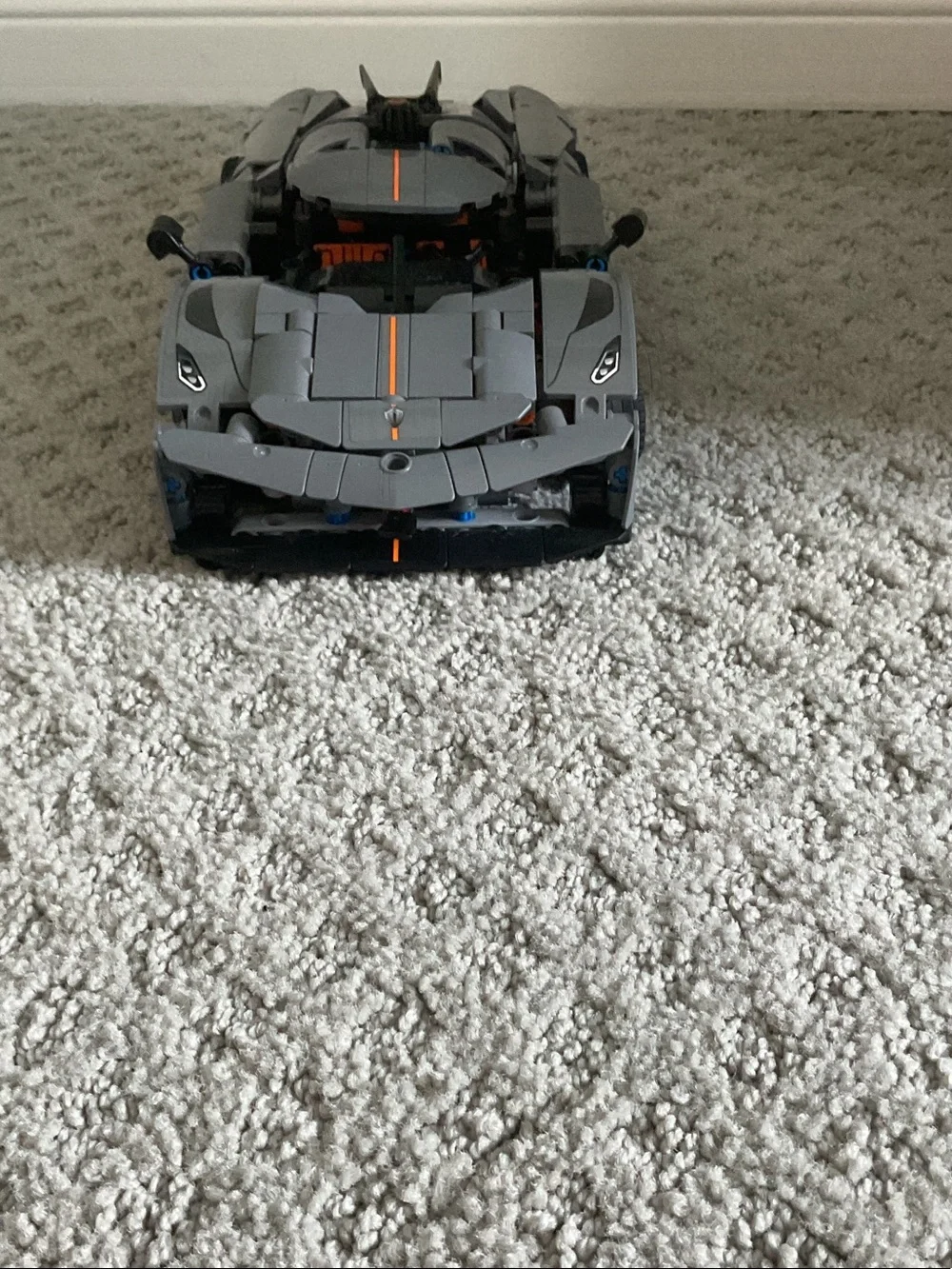 LEGO Technic Gray Sports Car with Orange Accents